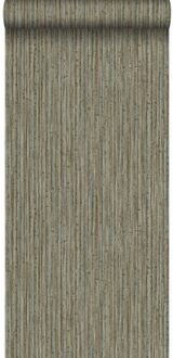 Origin behang bamboe donker taupe Blauw