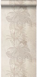 Origin behang bloemen beige Blauw