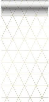 Origin behang grafische driehoeken wit en goud - 347682