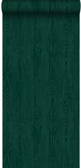 Origin behang houten planken met nerf smaragd groen Blauw