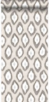 Origin behang ikat motief beige Blauw