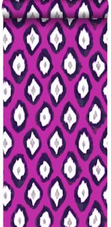 Origin behang ikat motief roze Blauw