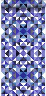 Origin behang kubisme paars Blauw