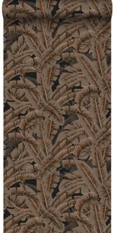 Origin behang palmbladeren roest bruin Blauw