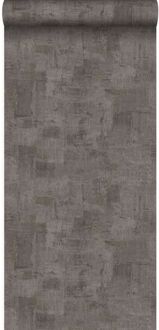 Origin behang schilderachtige structuur donker taupe Blauw