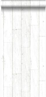Origin behang sloophout planken ivoor wit Blauw