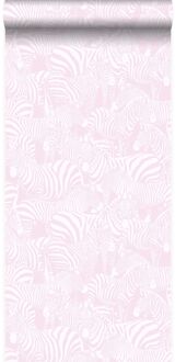 Origin behang zebra's licht roze Blauw