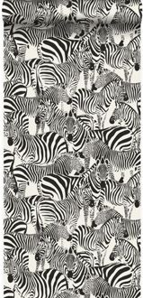 Origin behang zebra's zwart en wit Blauw