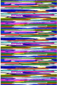 Origin fotobehang painting stripes paars, roze, blauw, geel en groen