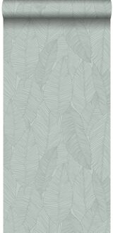 Origin Wallcoverings behang bladeren vergrijsd groen - 0,53 x 10,05 m Groen, Grijs