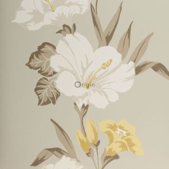 Origin Wallcoverings behang hibiscus motief ijsblauw - 52 cm x 10,05 m