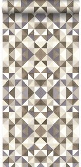 Origin Wallcoverings behang kubisme bruin en beige - 53 cm x 10,05 m - Beige, Bruin