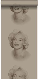 Origin Wallcoverings behang Marilyn Monroe glanzend brons - 53 cm x 10 Geel, Brons