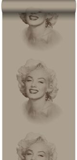 Origin Wallcoverings behang Marilyn Monroe glanzend brons - 53 cm x 10 Geel, Brons