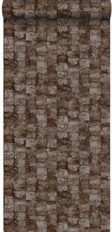 Origin Wallcoverings behang met structuur donkerbruin - 53 cm x 10,05