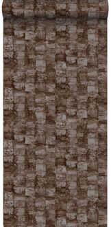 Origin Wallcoverings behang met structuur donkerbruin - 53 cm x 10,05