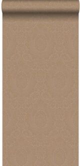 Origin Wallcoverings behang ornamenten taupe en glanzend brons - 53 cm Bruin