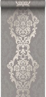 Origin Wallcoverings behang ornamenten taupe en glanzend brons - 53 cm Bruin