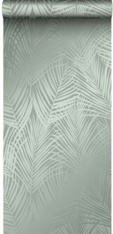 Origin Wallcoverings behang palmbladeren vergrijsd groen - 0,53 x 10,0 Groen, Grijs