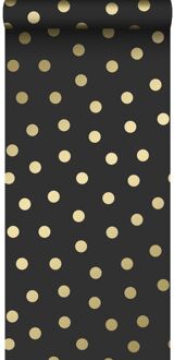 Origin Wallcoverings behang stippen zwart en goud - 0,53 x 10,05 m - 3 Goud, Zwart