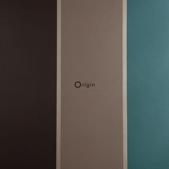 Origin Wallcoverings behang strepen petrolblauw en bruin - 52 cm x 10, Bruin, Blauw