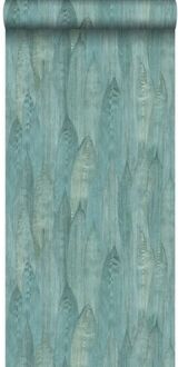 Origin Wallcoverings eco-texture vliesbehang bladeren lagunegroen - 53