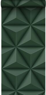 Origin Wallcoverings eco-texture vliesbehang grafisch 3D motief donker Groen