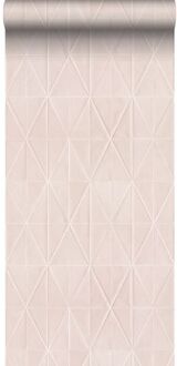 Origin Wallcoverings eco-texture vliesbehang origami motief zacht roze