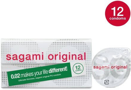 Original 0.02 (54mm) - Ultradunne Latexvrije Condooms 12 stuks (pakketpost) Transparant - 56 (omtrek 11,5-12 cm)