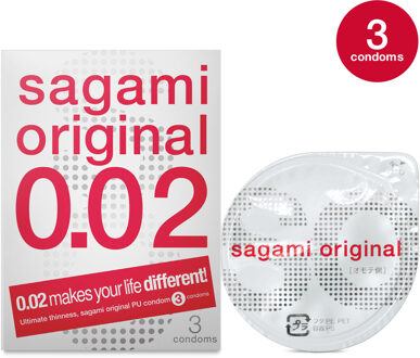 Original 0.02 (54mm) - Ultradunne Latexvrije Condooms 3 stuks Transparant - 56 (omtrek 11,5-12 cm)