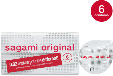 Original 0.02 (54mm) - Ultradunne Latexvrije Condooms 6 stuks Transparant - 56 (omtrek 11,5-12 cm)