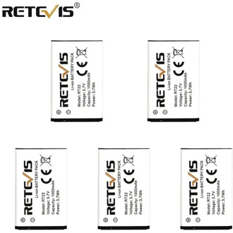 Original 1000mAh Li-ion Battery 5pcs Walkie Talkie Battery For Retevis RT22 RT622 RT22S For WLN KD-C1 Ship From Moscow