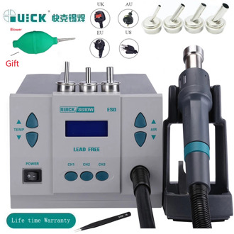Original 1000W220/110V QUICK 861DW heat gun lead free hot air soldering station microcomputer temperature Rework Station+7nozzle