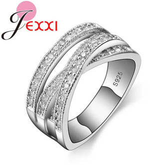 Original Brand Fashion 925 Sterling Silver Jewelry Cubic Zircon Crystal Engagement Wedding Rings For Women Anillo Bijoux