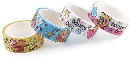 Original Disney Winnie The Pooh Paper Tape Multi-style Tape Sticker Color Diary Stationery Tape Gifts for Children's Birthday