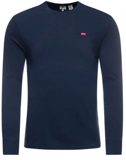 Original longsleeve met logopatch Donkerblauw