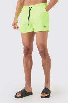 Original Man Short Length Swim Short, Neon-Yellow - XL