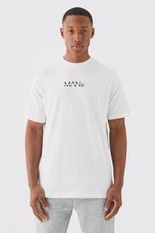 Original Man T-Shirt Met Print, White - S