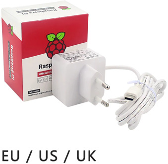 Original Raspberry Pi 4 Official USB-C Power Supply 5.1V 3A White Power Charger Power Adapter for Raspberry Pi 4 Model B