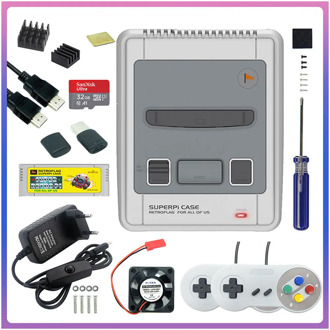 Original Retroflag SUPERPI CASE-J Raspberry Pi 3 Model B+/B NESPI ABS Box for RetroPie 32GB SD Card Gamepads Power Adapter