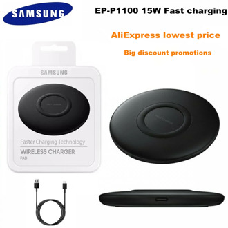 Original Samsung 15W Fast Charging Wireless Charger PAD EP-P1100 For Galaxy S20 Ultra S10 S9 NOTE 8/9/10/20 Ultra iphone 11/12 X