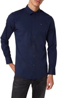 Original slim fit overhemd met stretch Donkerblauw - XL