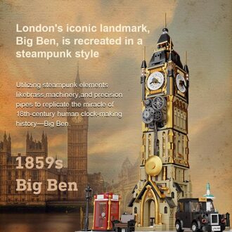 Original-Steampunk Series Construction Set Steampunk Clock Tower Park 58 cm