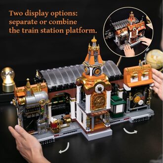 Original-Steampunk Series Construction Set Steampunk Railway Station 36 cm