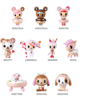 Original Tokidoki Toy Donut Family 1nd Generation Blind Box Action Figure Cute Animal Collections Doll Girl Gift