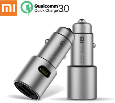 Original Xiaomi Mi Car Charger QC3.0 X2 Dual USB Quick charge Max 5V/3A 9V/2A 15V/1.5A Metal Style