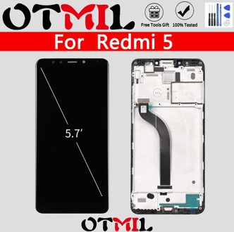 Originele 5.7 "Voor Xiaomi Redmi 5 Lcd Touch Screen Met Frame Digitizer Vergadering Voor Xiaomi Redmi5 Display MDG1 mdti MDI1 wit nee kader