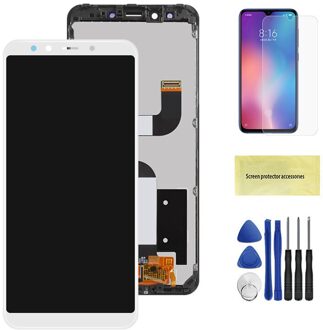 Originele 5.99 ''Display Voor Xiaomi Mi A2 Lcd Touch Screen Digitizer Vergadering Met Frame Voor Xiaomi Mi 6X scherm wit met kader