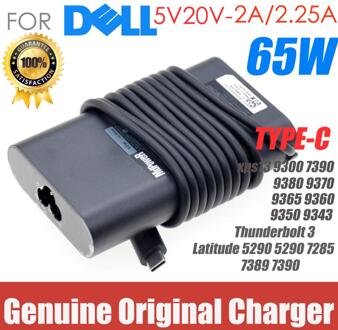 Originele 65W Type-C Pd Usb Ac Adapter Voor Dell Latitude 5290 5290 7285 7389 7390 Thunderbolt3 20V 3.25A Lader Voeding UK
