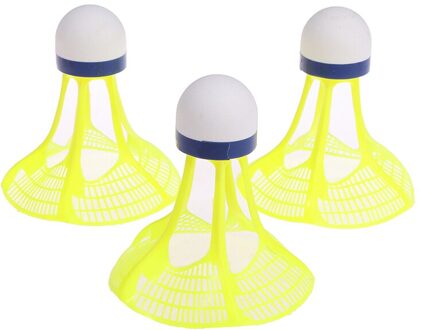 Originele Airshuttle Outdoor Badminton Airshuttle Plastic Bal Nylon Shuttle Ball Stabiele Weerstand 3 Stks/pak geel